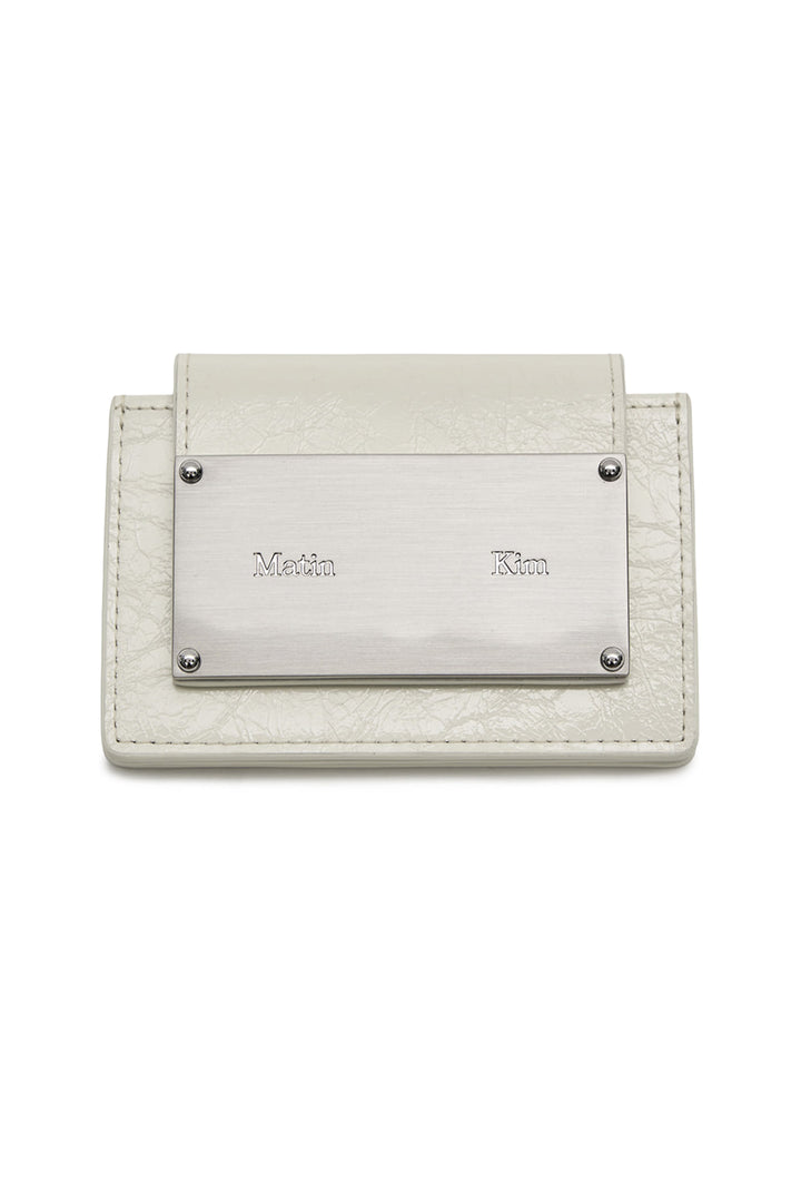 Matin Kim Glazed Accordion Wallet — White