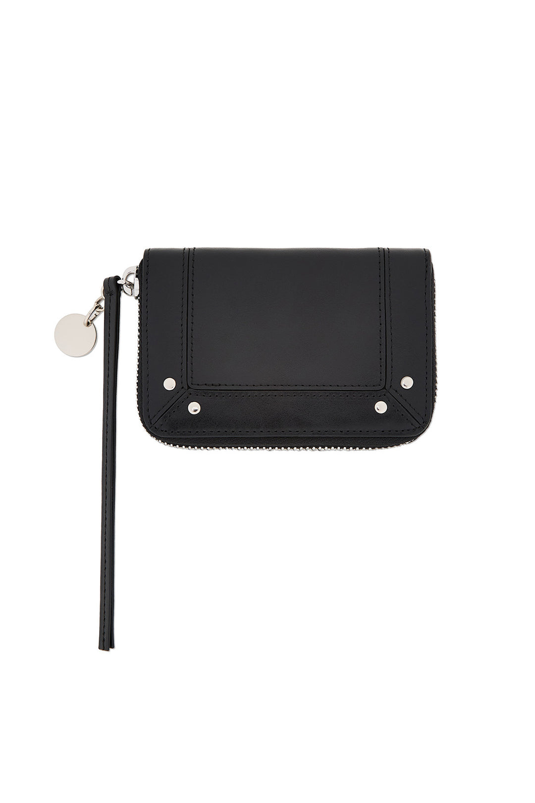 Matin Kim Steel Logo Rivet Compact Wallet — Black