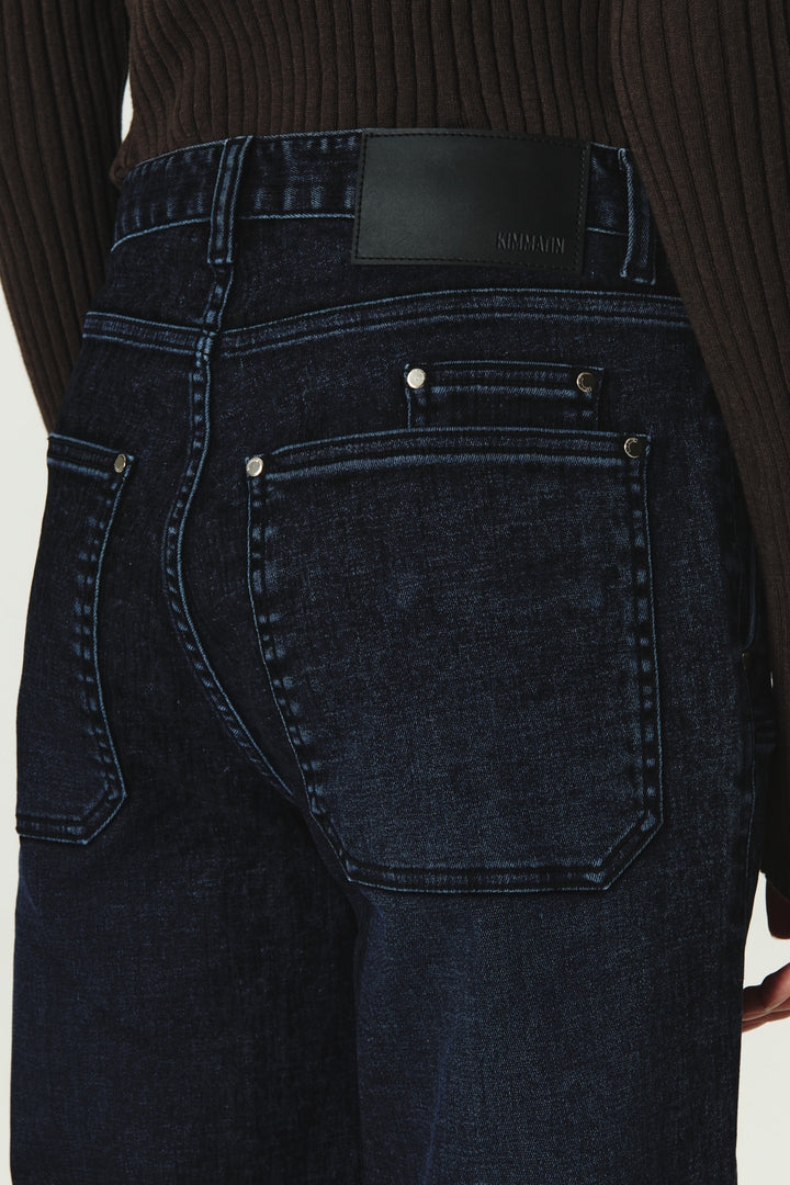 KIMMATIN Carpenter Velvet Denim Pants — Navy blue