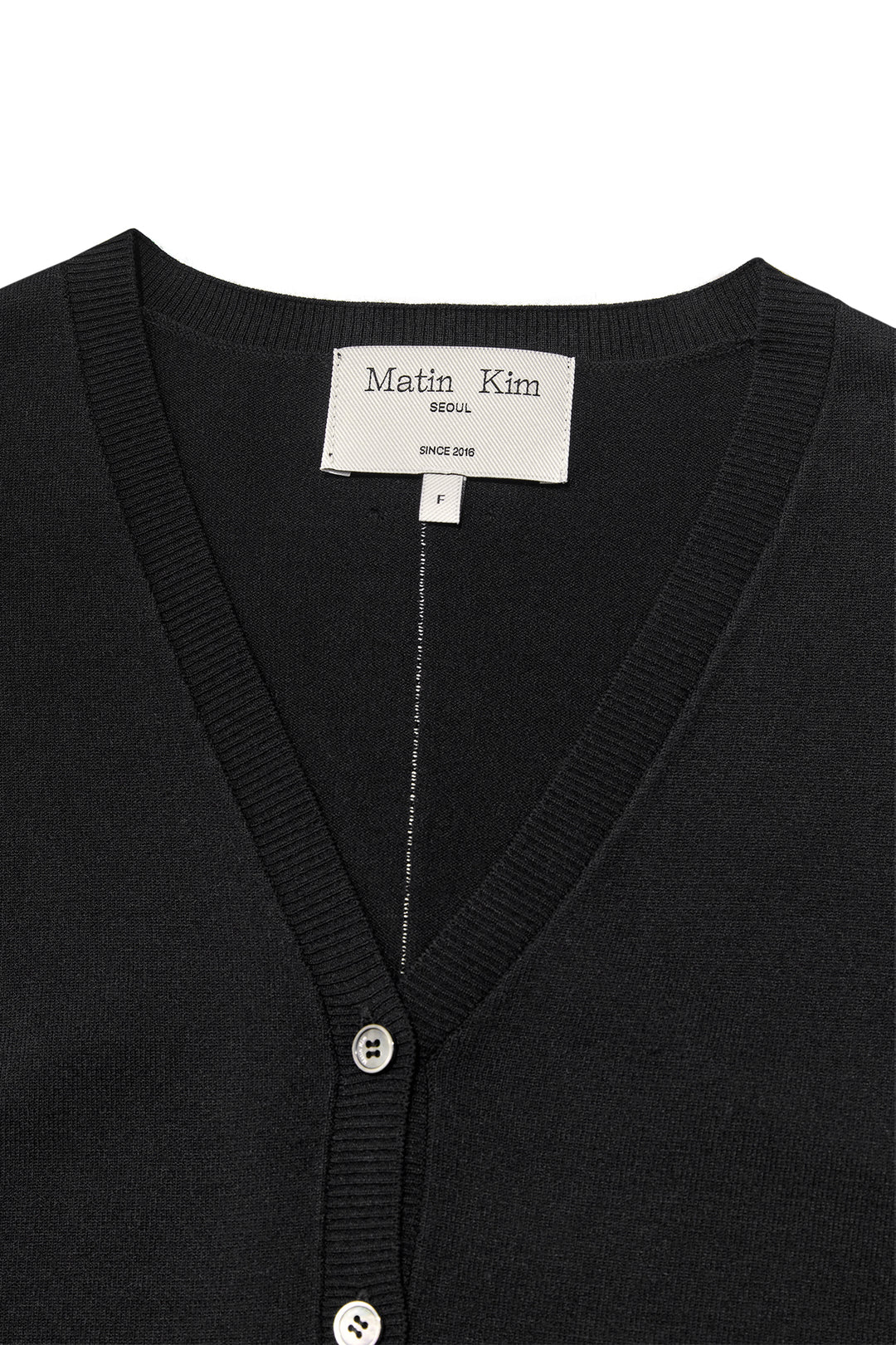 Matin Kim Slit Detail Button Cardigan — Black