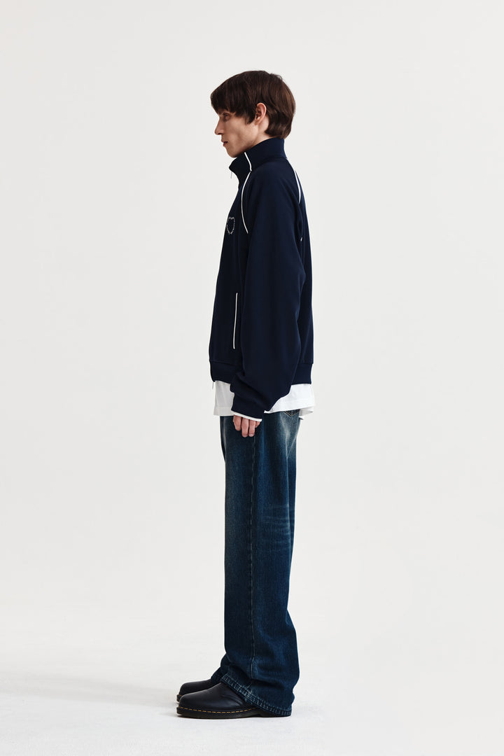 Matin Kim Heart Logo Track Jumper — Navy blue