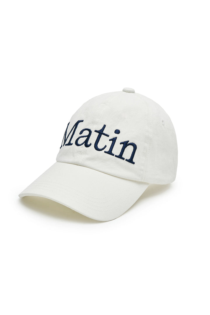 Matin Kim Logo Stitch Ball Cap — White