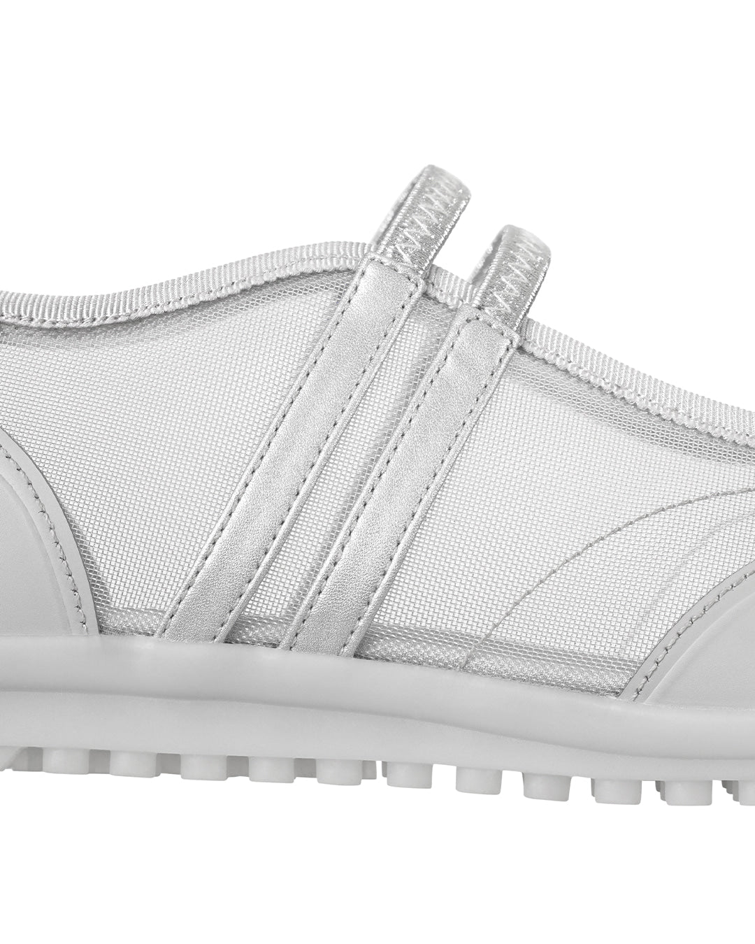 Stand Oil Strap Mary Jane Sneaker — Mesh Silver