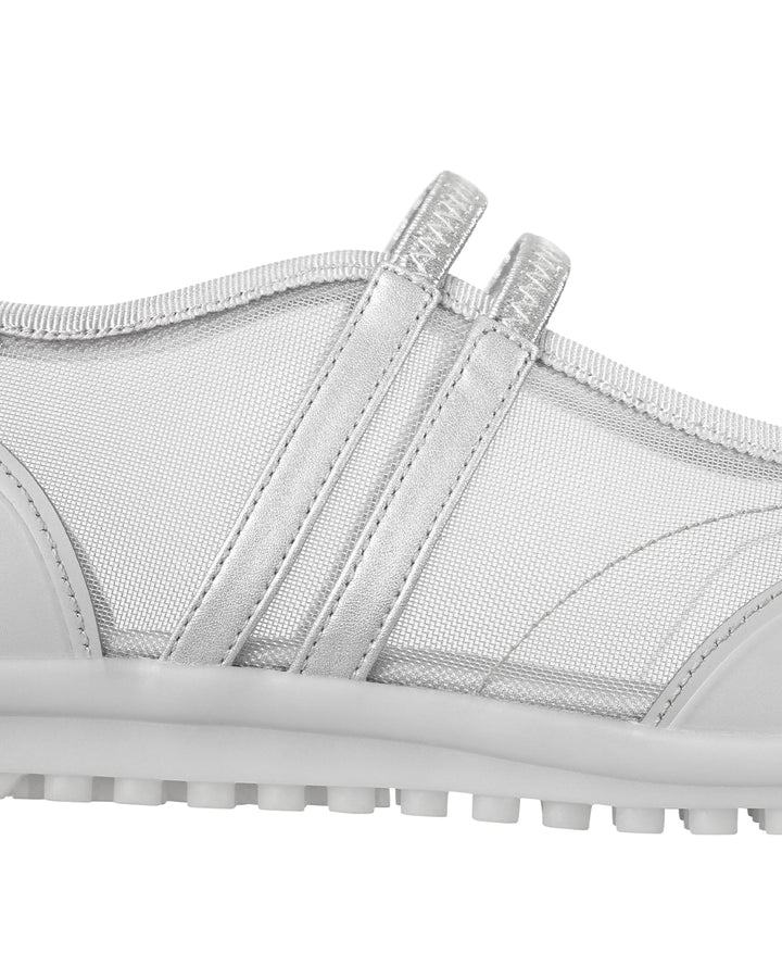 Stand Oil Strap Mary Jane Sneaker — Mesh Silver