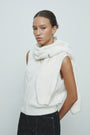 KIMMATIN Bolero Layered Cable Knit Pullover — Ivory