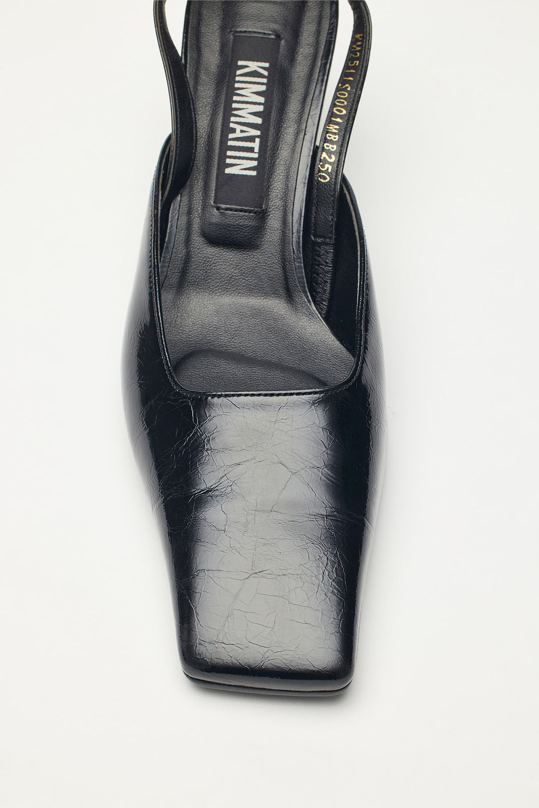KIMMATIN Square Toe Sling Back Heel — Black