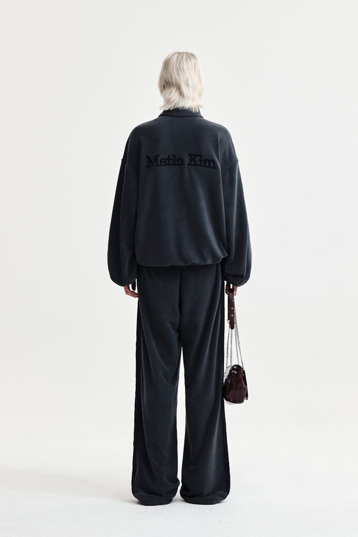 Matin Kim Sherpa Fleece Drawstring Pants — Charcoal