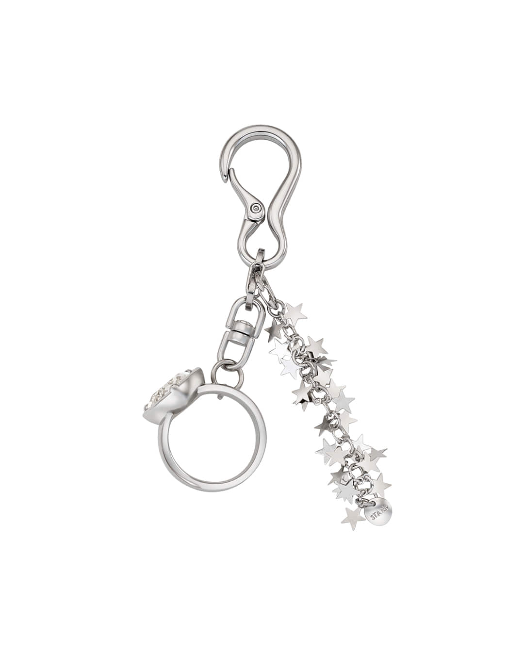 Stand Oil Twinkle Keyring — Heart Cubic — Clear