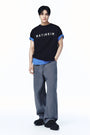 Matin Kim Side Tab Washed Cotton Pants — Charcoal