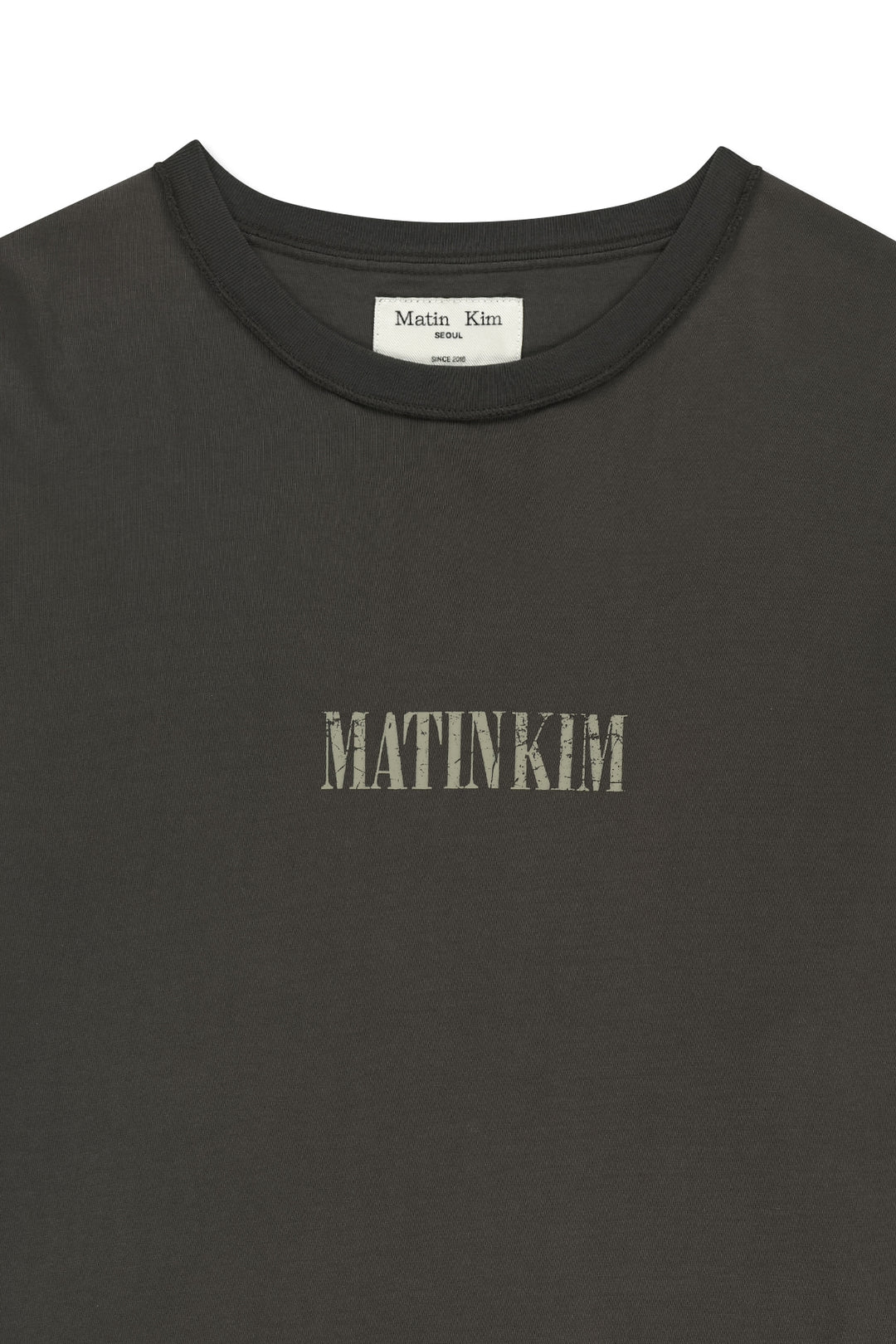 Matin Kim Vintage Lettering Graffiti Top — Charcoal