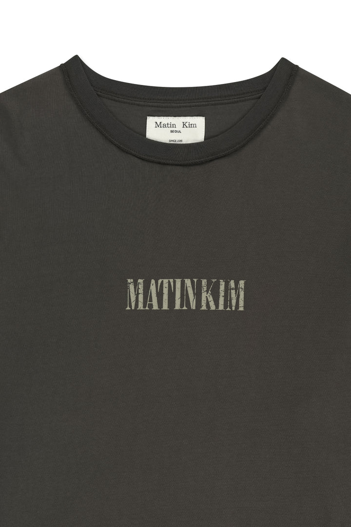 Matin Kim Vintage Lettering Graffiti Top — Charcoal