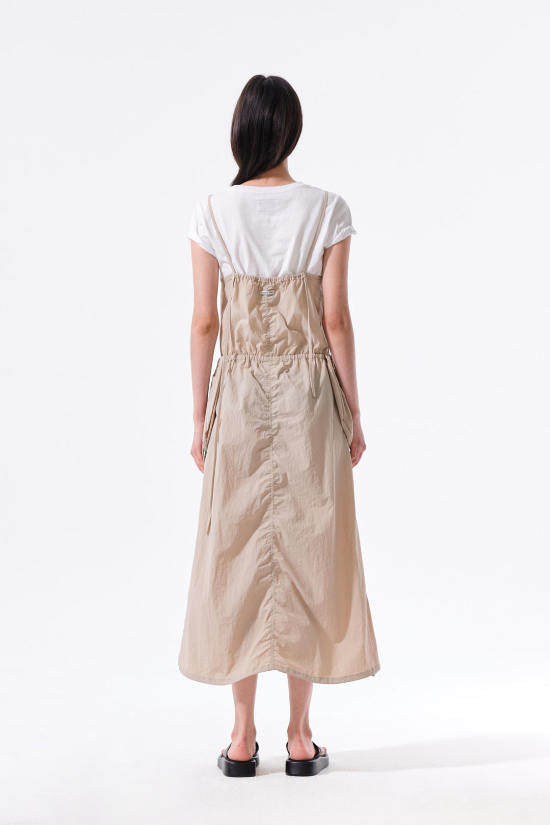Matin Kim Strap Detail Sleeveless Utility Dress — Beige