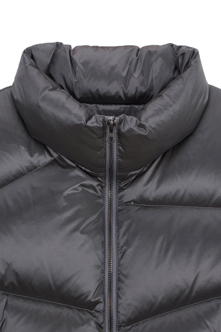 Matin Kim Unbalance Quilted Down Vest — Gray