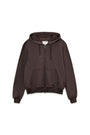 Matin Kim Back Logo Glitter Zip Hoodie — Brown