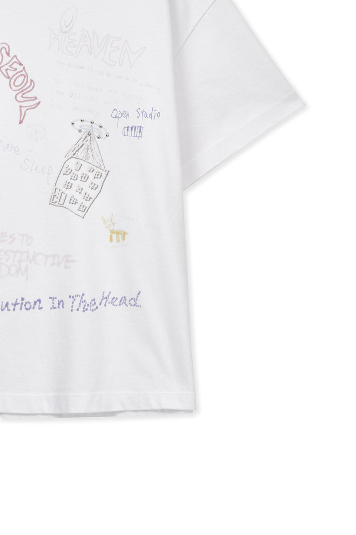 Matin Kim Graffiti Artwork Top — White
