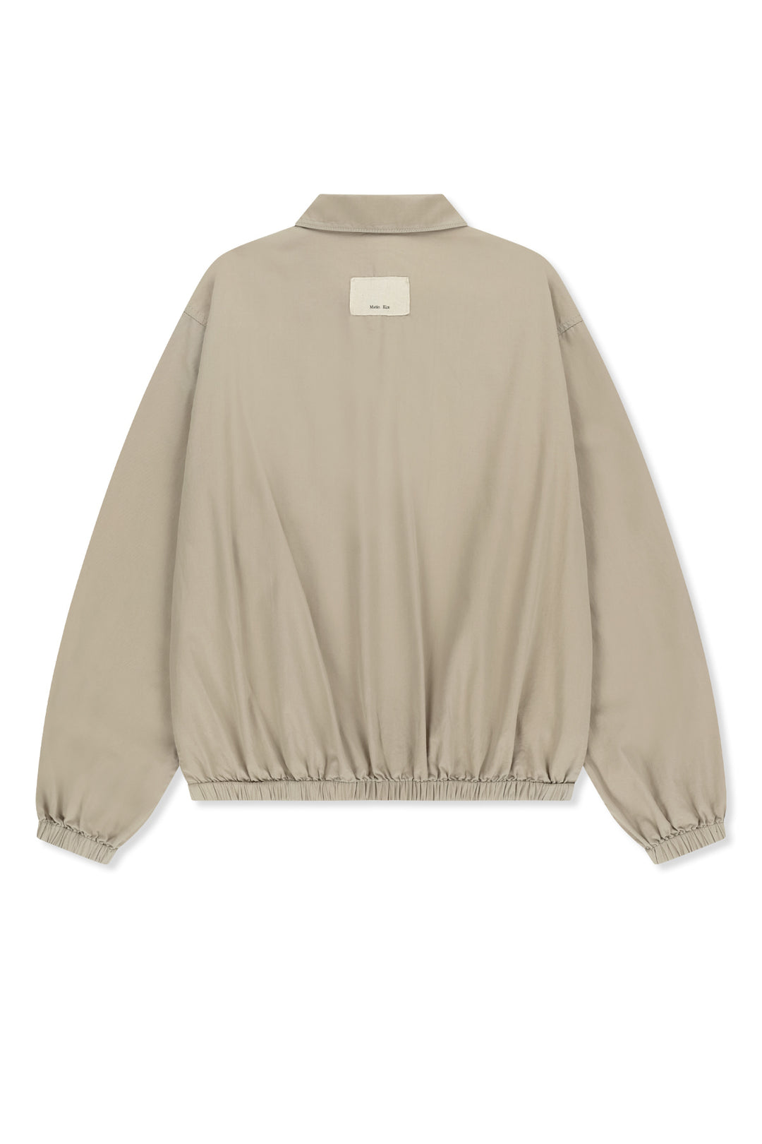 Matin Kim Small Logo Cotton Zip-Up Jumper — Beige