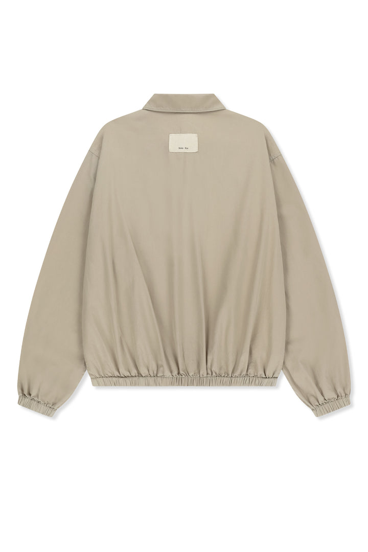 Matin Kim Small Logo Cotton Zip-Up Jumper — Beige