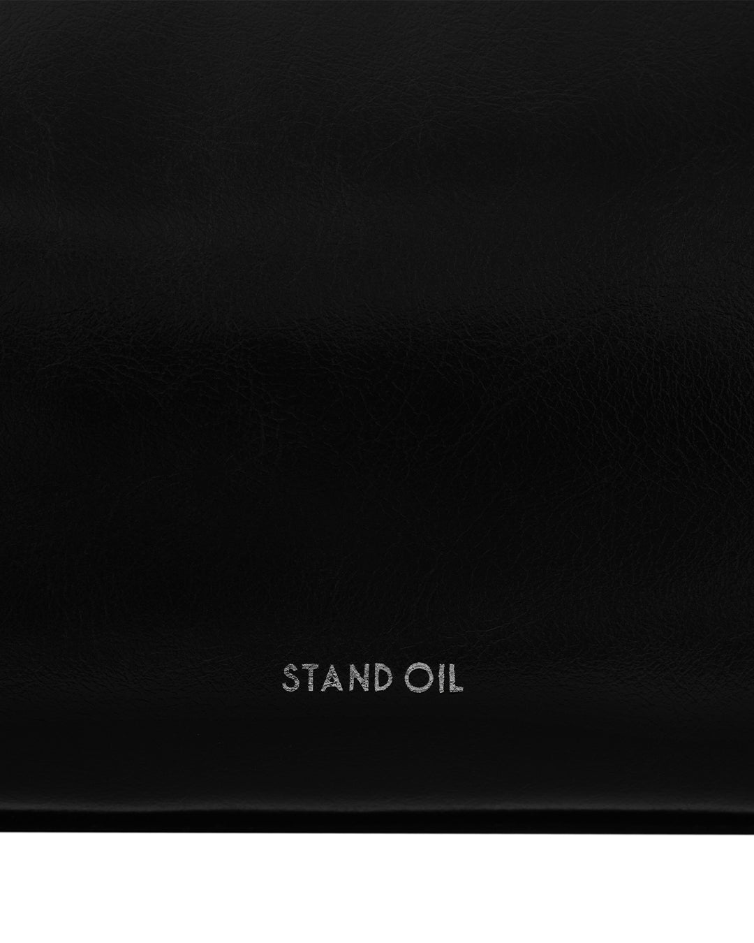 Stand Oil Chunky Bag — Glossy Wrinkled Leather — Black