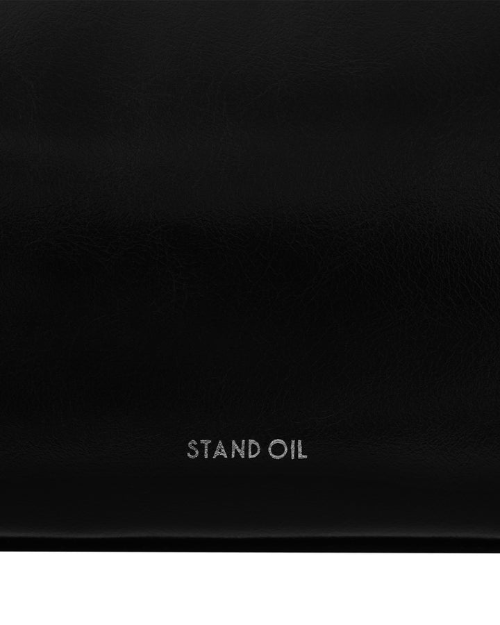 Stand Oil Chunky Bag — Glossy Wrinkled Leather — Black