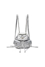 Matin Kim Double Pocket Quilting Mini Backpack — Silver