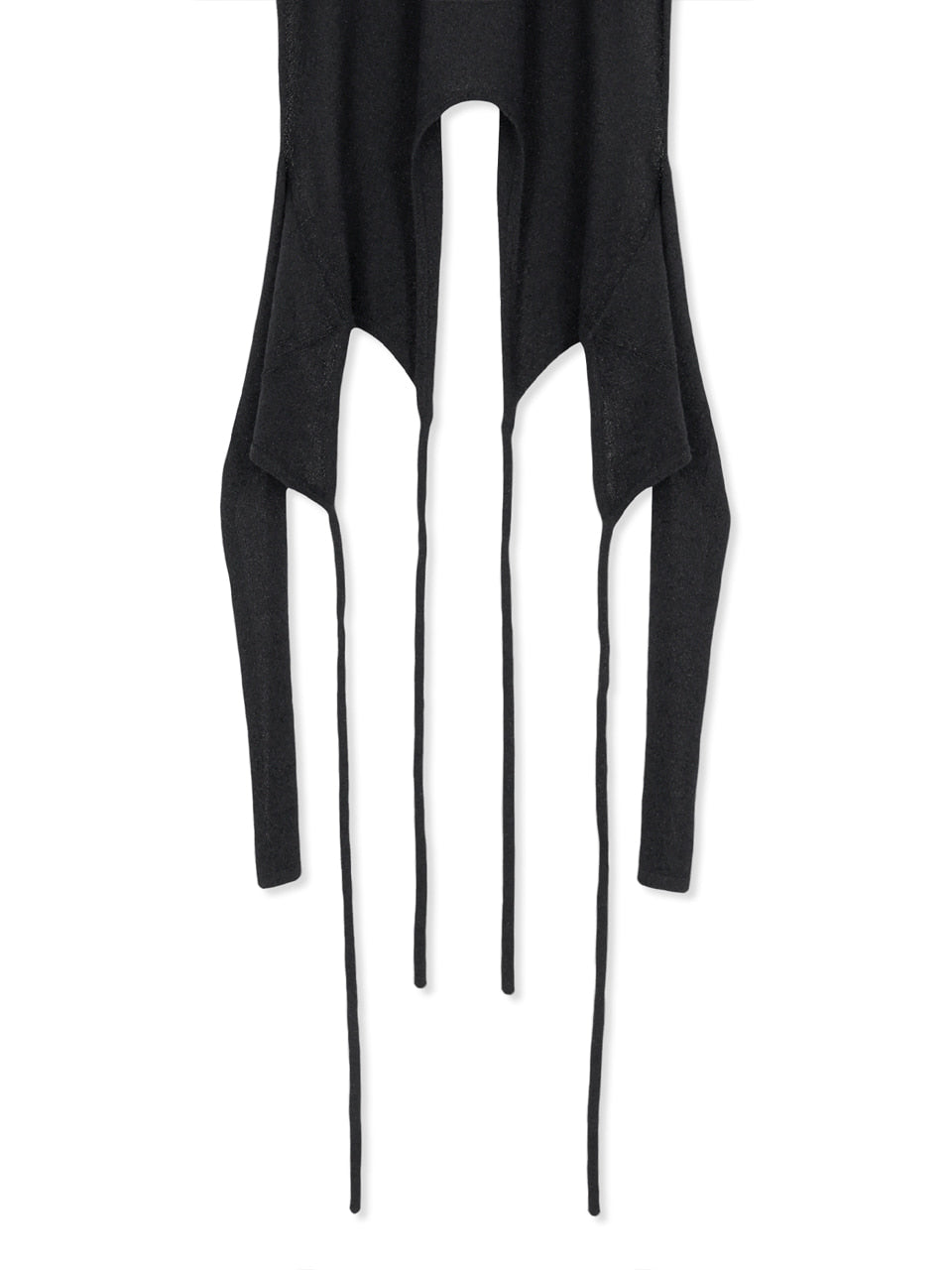 Matin Kim Layered Tie Halter Neck Knit Top — Black