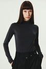 KIMMATIN Half Neck Light Long Sleeve Top — Charcoal