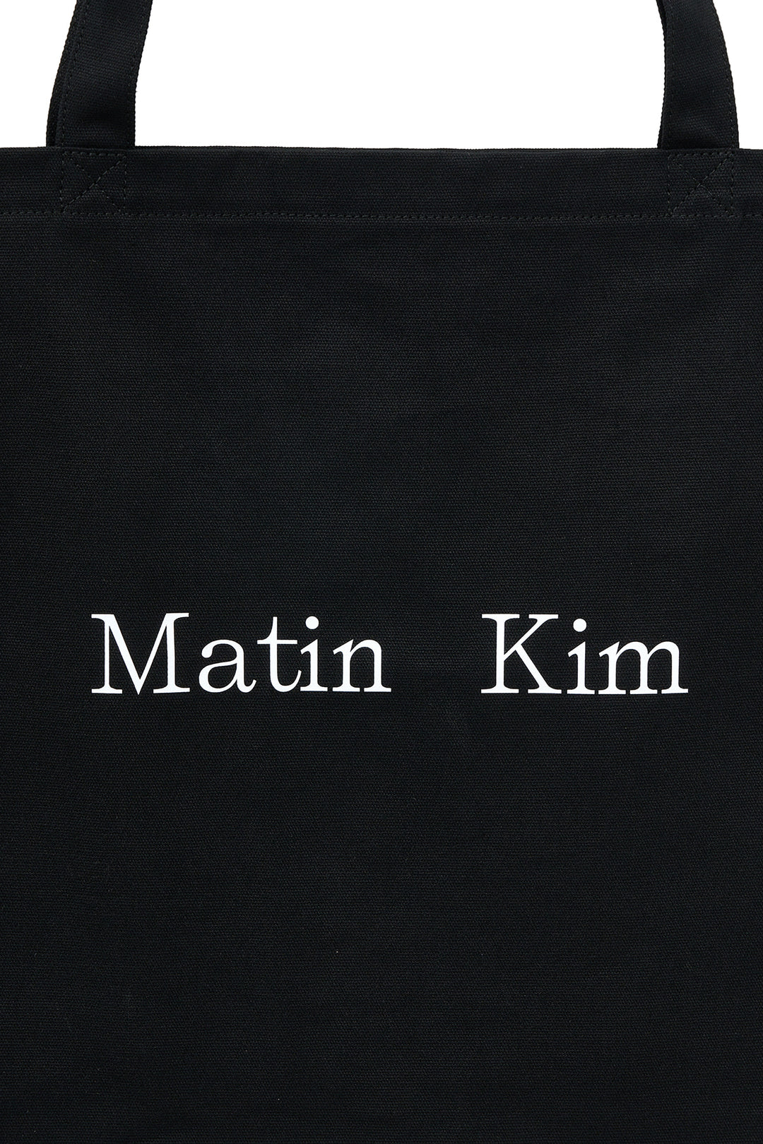 Matin Kim Eyelet Logo Canvas Ecobag — Black