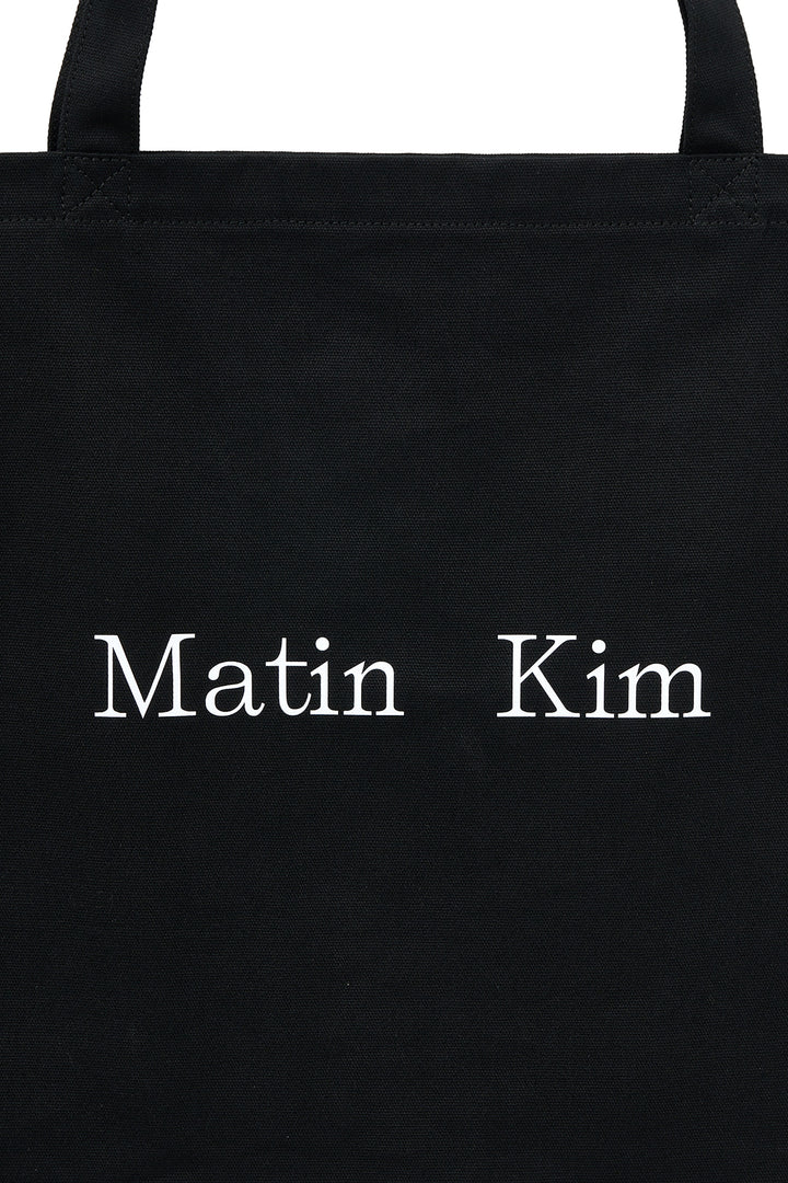 Matin Kim Eyelet Logo Canvas Ecobag — Black