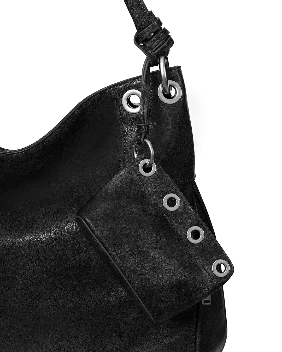 Stand Oil Loop Eyelet Pouch — Square Keychain Bag — Dark Gray