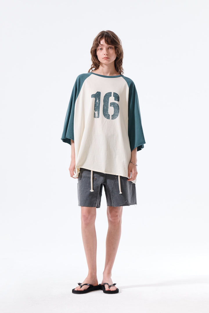Matin Kim Raw Edge Raglan Top — Cream