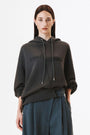 KIMMATIN Blurred Logo Raw Cut Oversize Hoody — Charcoal