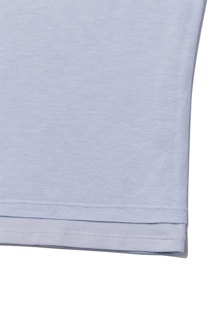 Matin Kim Pintuck Layered Slim Crop Top — Light Blue