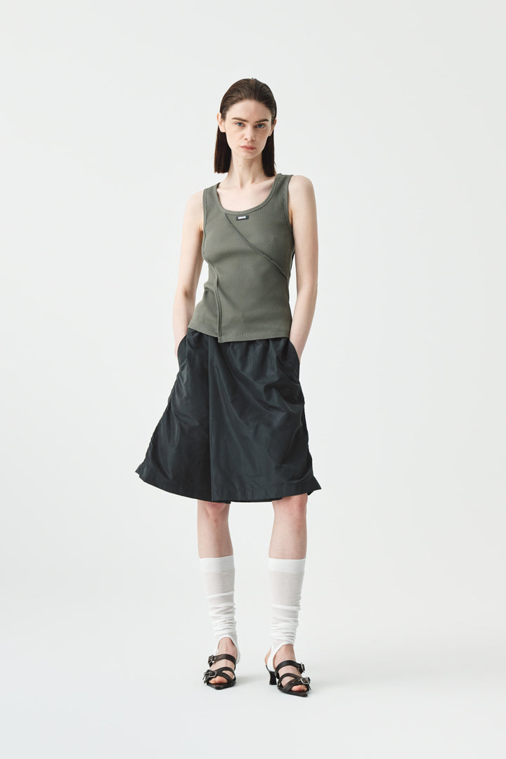 KIMMATIN String Point Banding Wrap Shorts — Charcoal