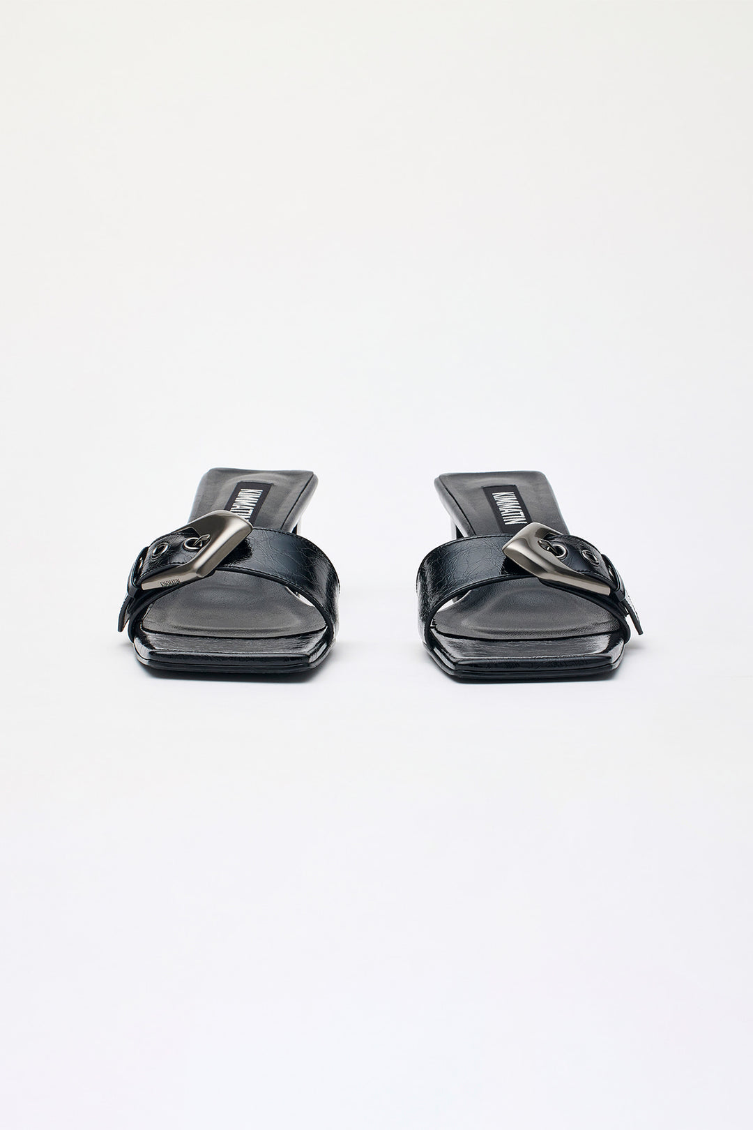 KIMMATIN Buckle Point Slide Heels — Black