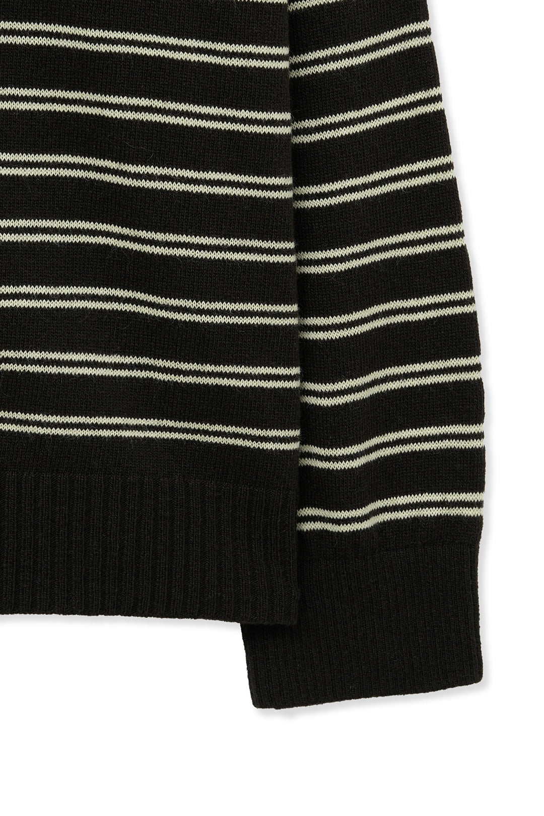 Matin Kim Heart Logo Collar Striped Pullover — Brown