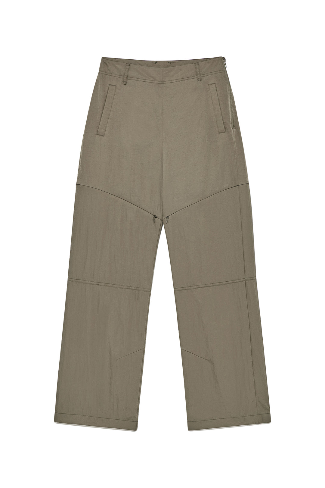 Matin Kim Zipper Detail Nylon Pants — Khaki
