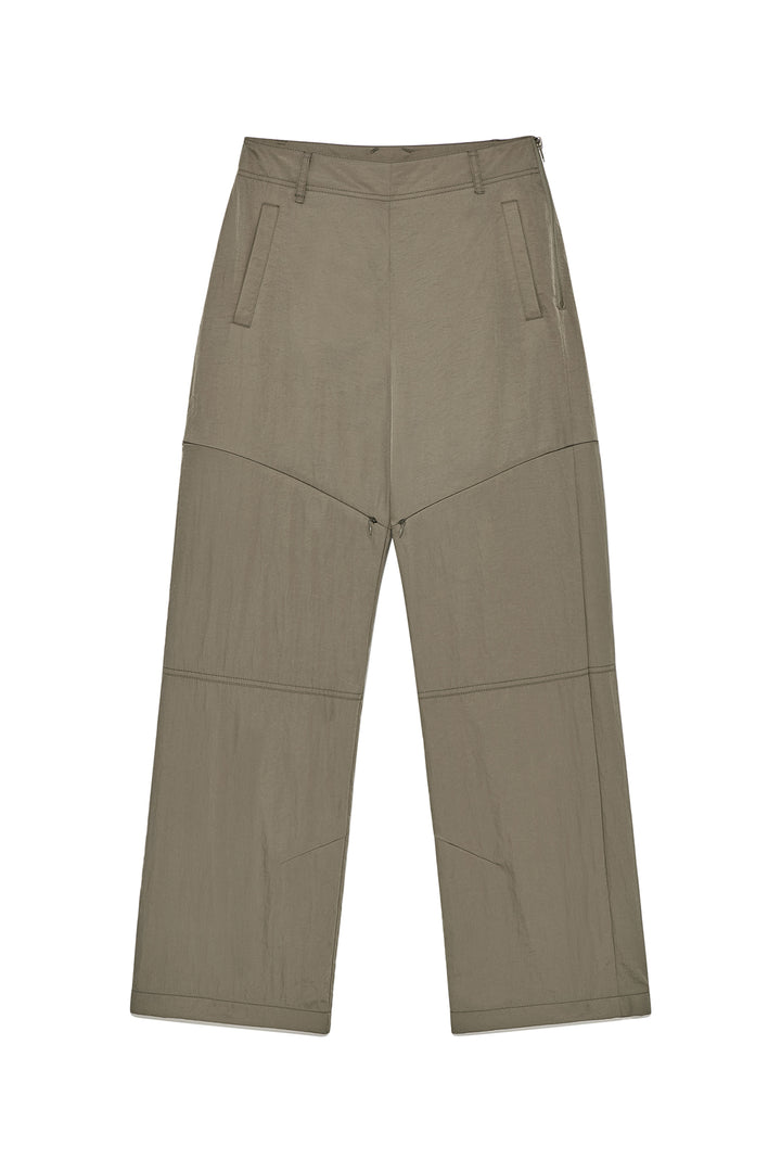 Matin Kim Zipper Detail Nylon Pants — Khaki