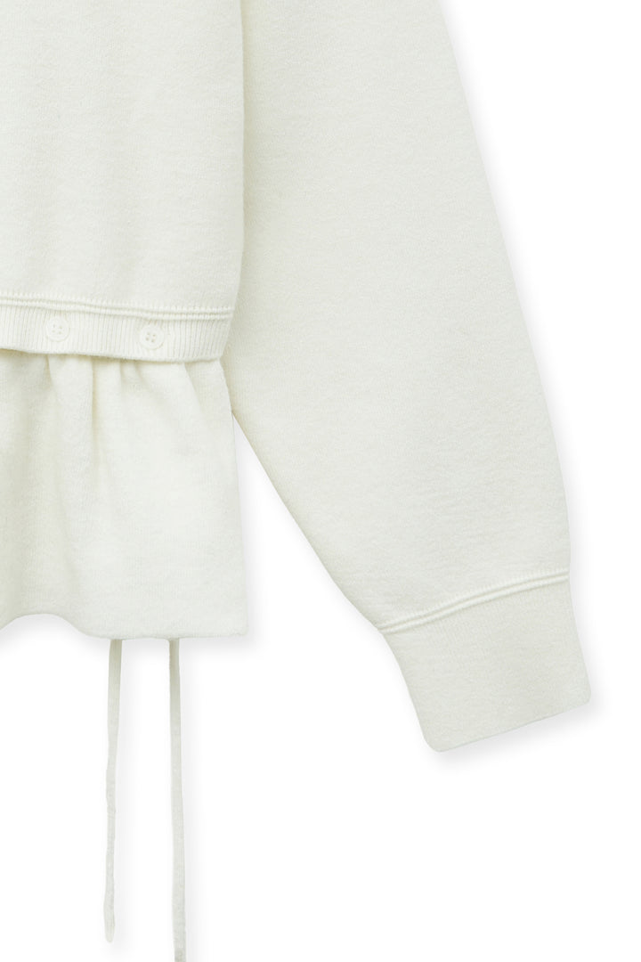 Matin Kim Detachable Skirt Knit Pullover — Ivory