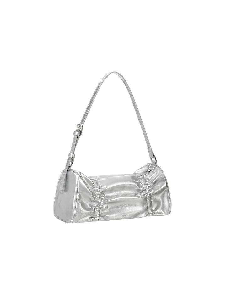 Stand Oil Pleats Bag — Wrinkled Tote — Silver