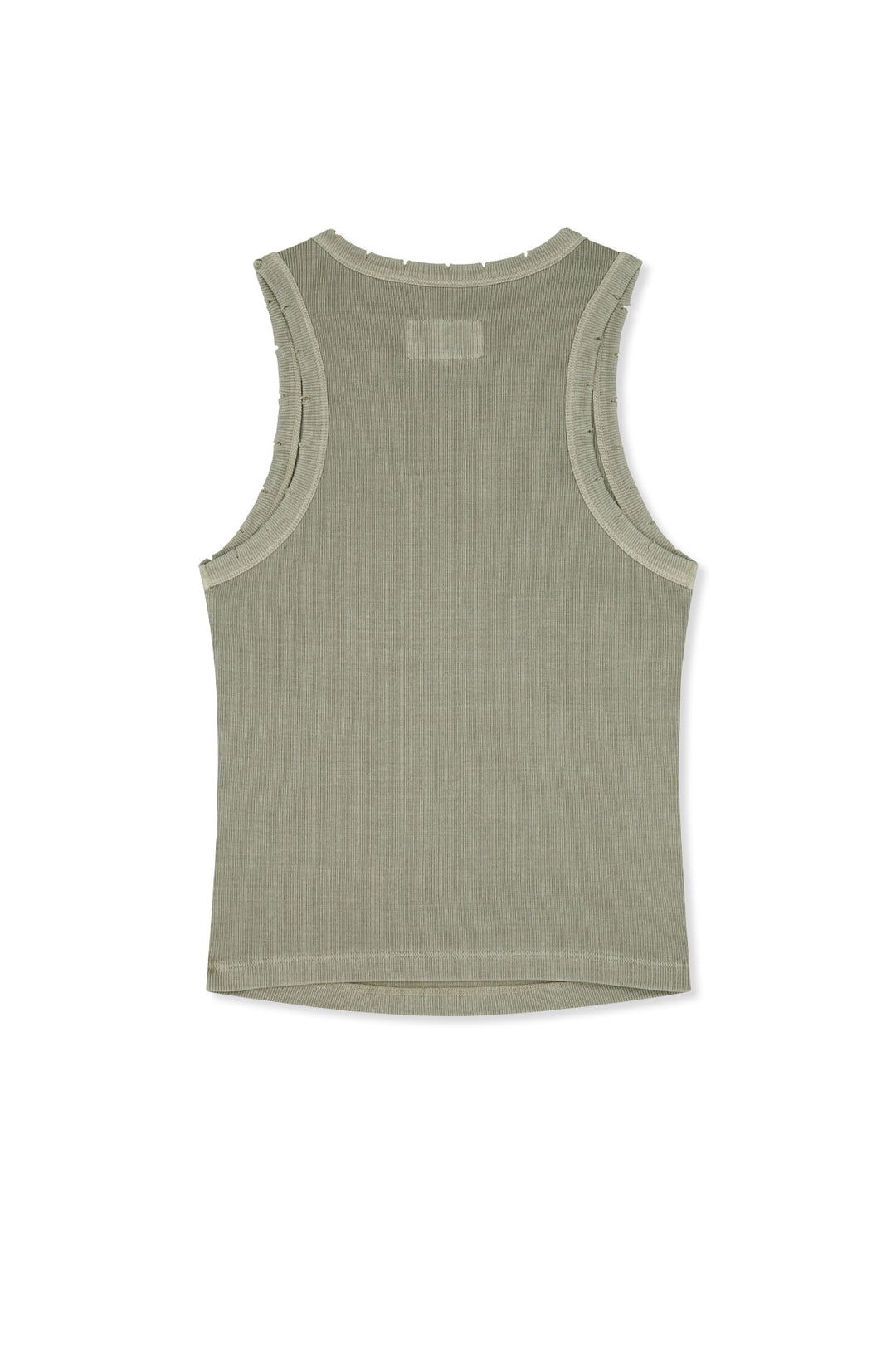 Matin Kim Distressed Sleeveless Logo Top — Beige