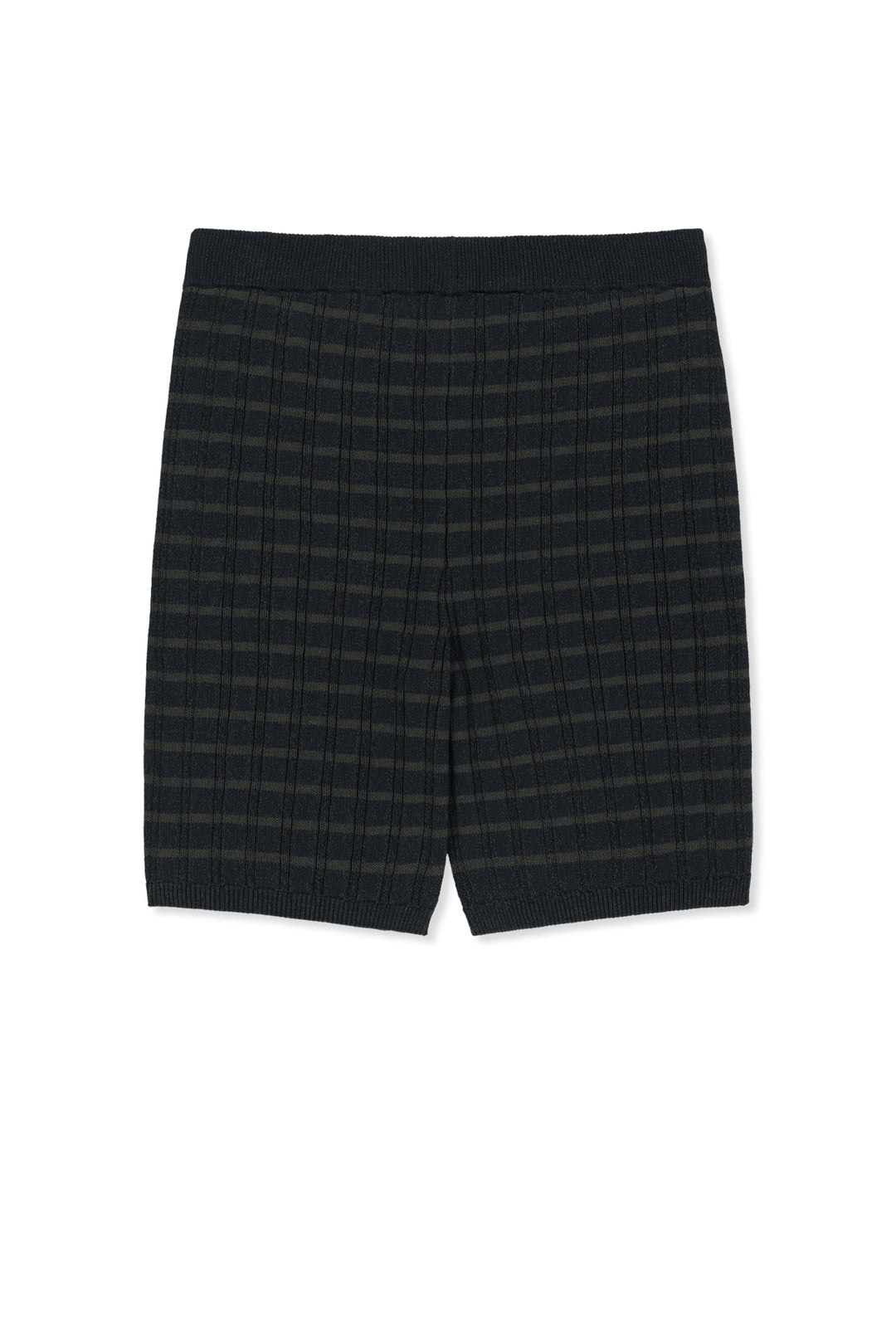 Matin Kim Stripe Knit Shorts — Navy blue