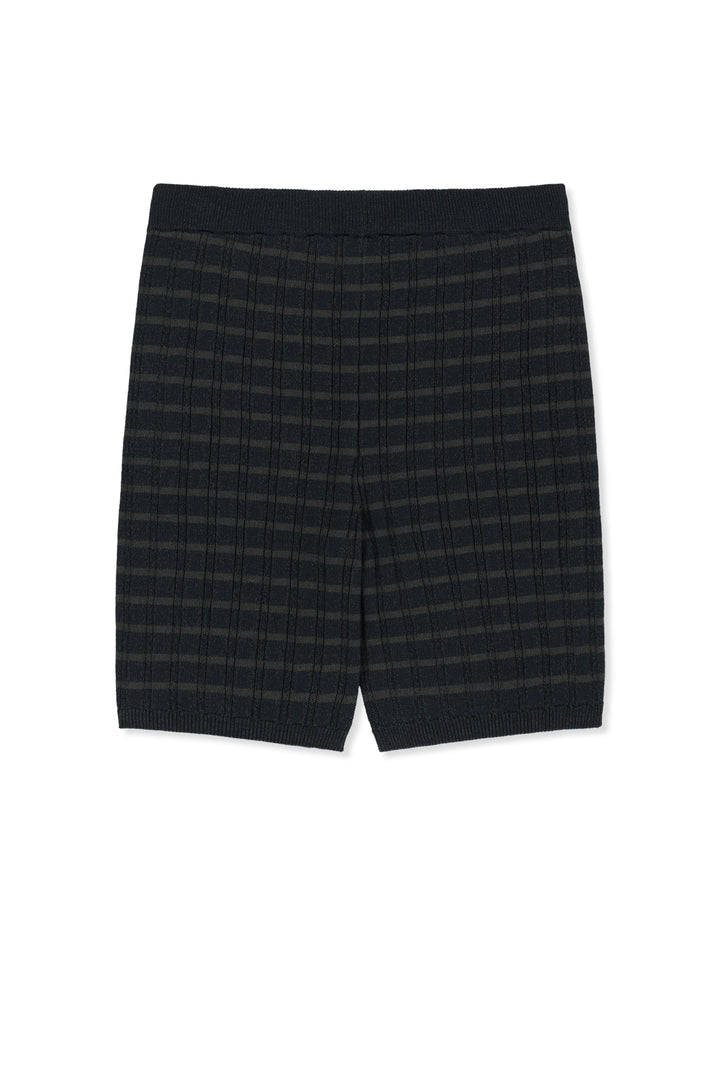 Matin Kim Stripe Knit Shorts — Navy blue