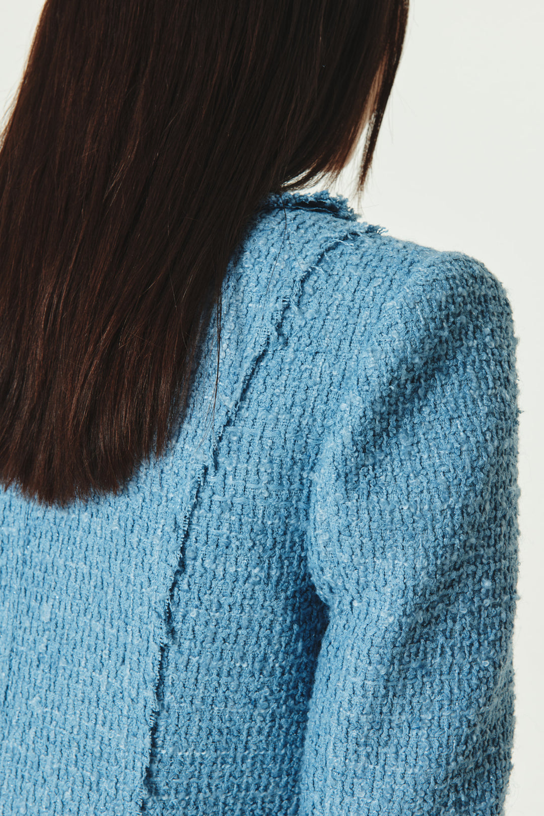 KIMMATIN Unbalance Tweed Crop Jacket