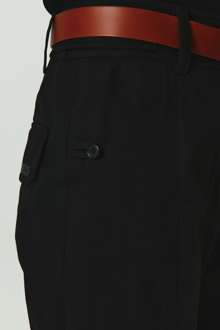 KIMMATIN Banding Straight Cargo Pants — Black