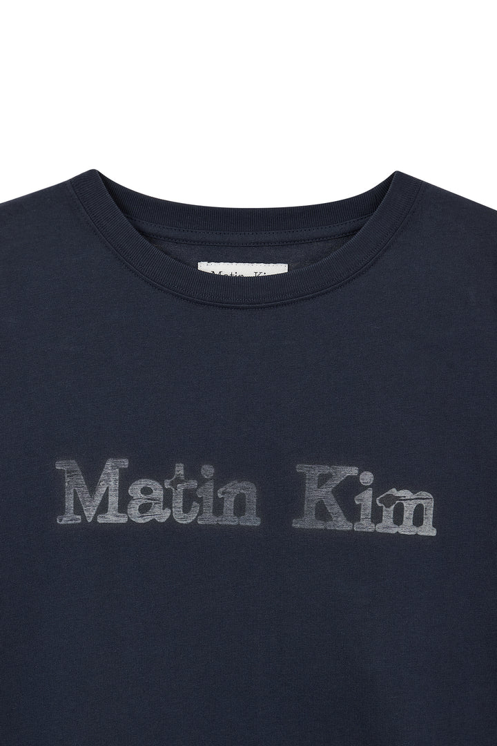 Matin Kim Vintage Logo Graphic Top — Navy blue