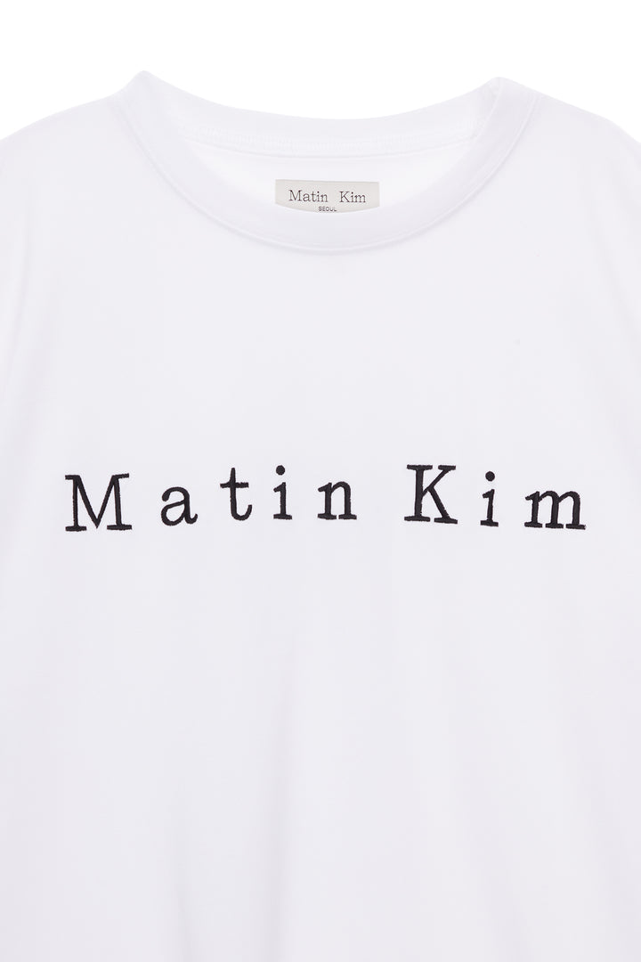 Matin Kim Embroidery Logo Top — White