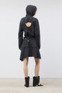 KIMMATIN Back Open Hoody Jersey Dress — Charcoal