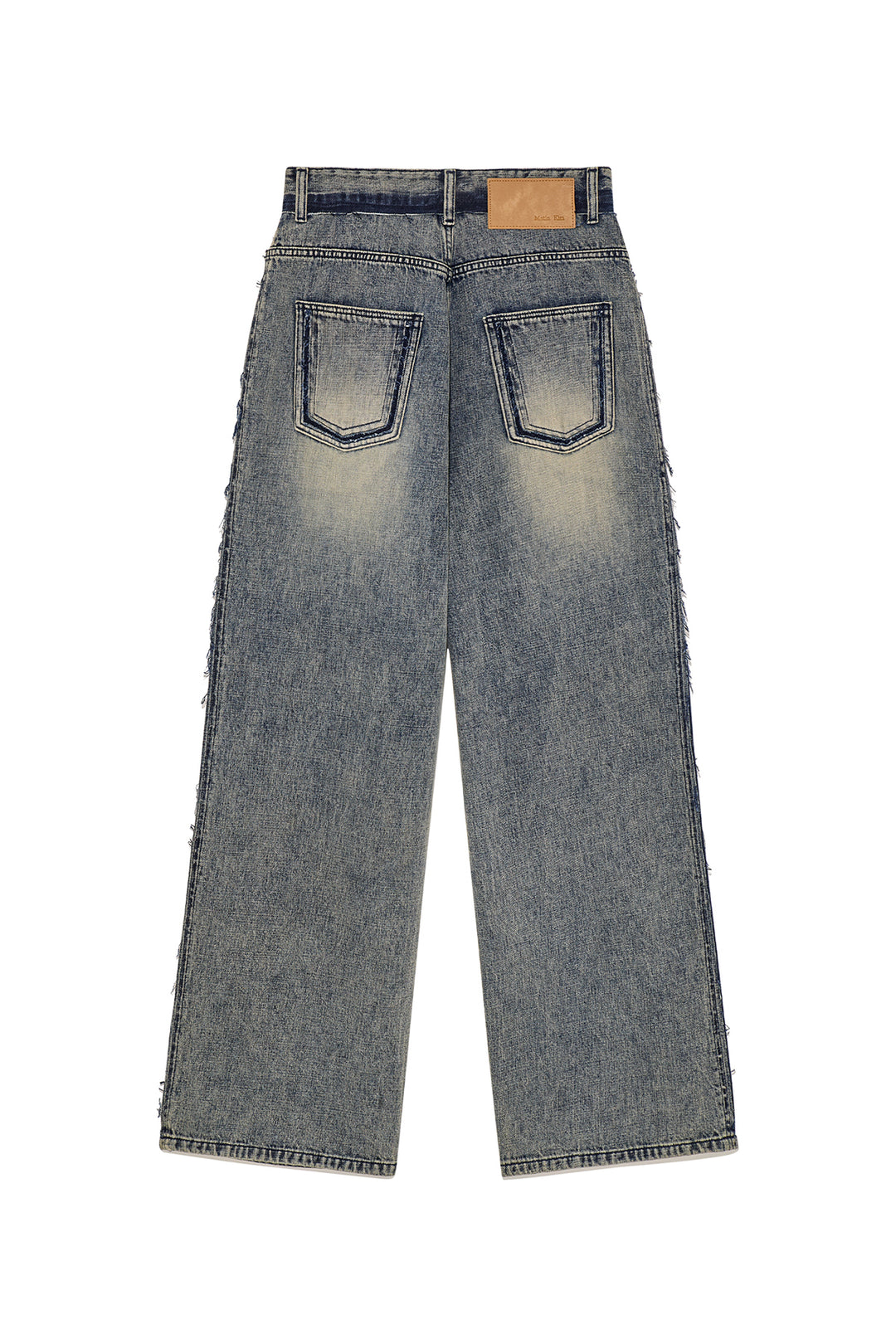 Matin Kim Rough Cut Line Point Denim — Smoke — Blue