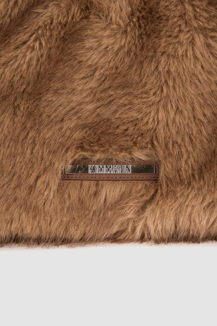 KIMMATIN Fur Triangle Shoulder Bag — Brown