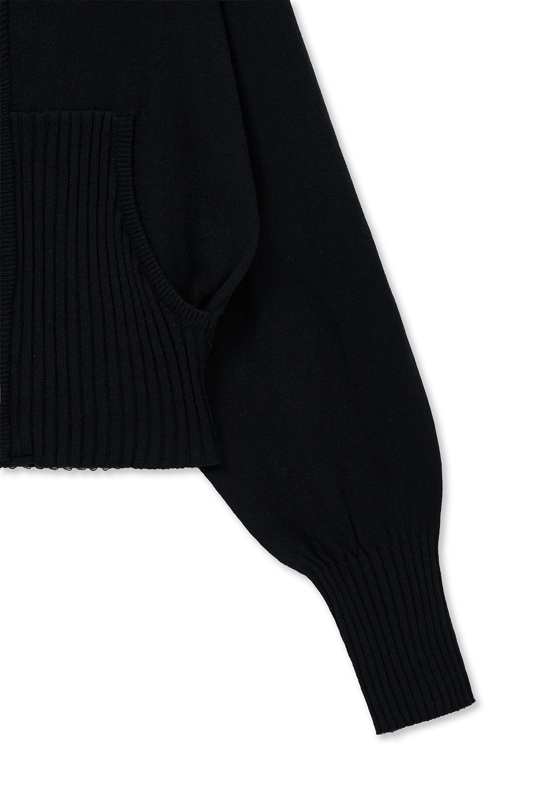 Matin Kim High Neck Embroidered Logo Zip Up — Black